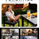 Patio Dining Chairs Set of 2, 420lbs Heavy Duty Outdoor Metal Chairs with Removable Cushions, 105 Ergonomic Back, Weather & Rust Resistant Furniture for Deck, Garden, Porch, Black