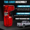 Tail Light Assembly for 19-23 Chevy Silverado 1500 Full LED RH | Rear Brake Turn Signal Tail Lamp, Passenger Side w/ Harness & Bulbs