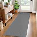 EARTHALL Washable Runner Rug 2x6 Ft Non Slip Runners for Hallways Cotton Rubber Backed Kitchen Runner Braided Indoor Floor Carpet Runners for Entryway, Hallway, Kitchen, Bedroom, Charcoal Gray