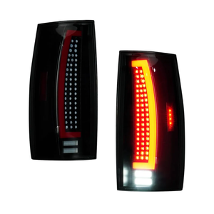 (2 Pack) LED Tail Light Assembly for 2007-2014 Chevy Suburban 1500 2500, 2007-2014 Chevy Tahoe [Only Incandescent Models], Taillight Assembly w/o Blind Spot, Black Housing Smoke Lens