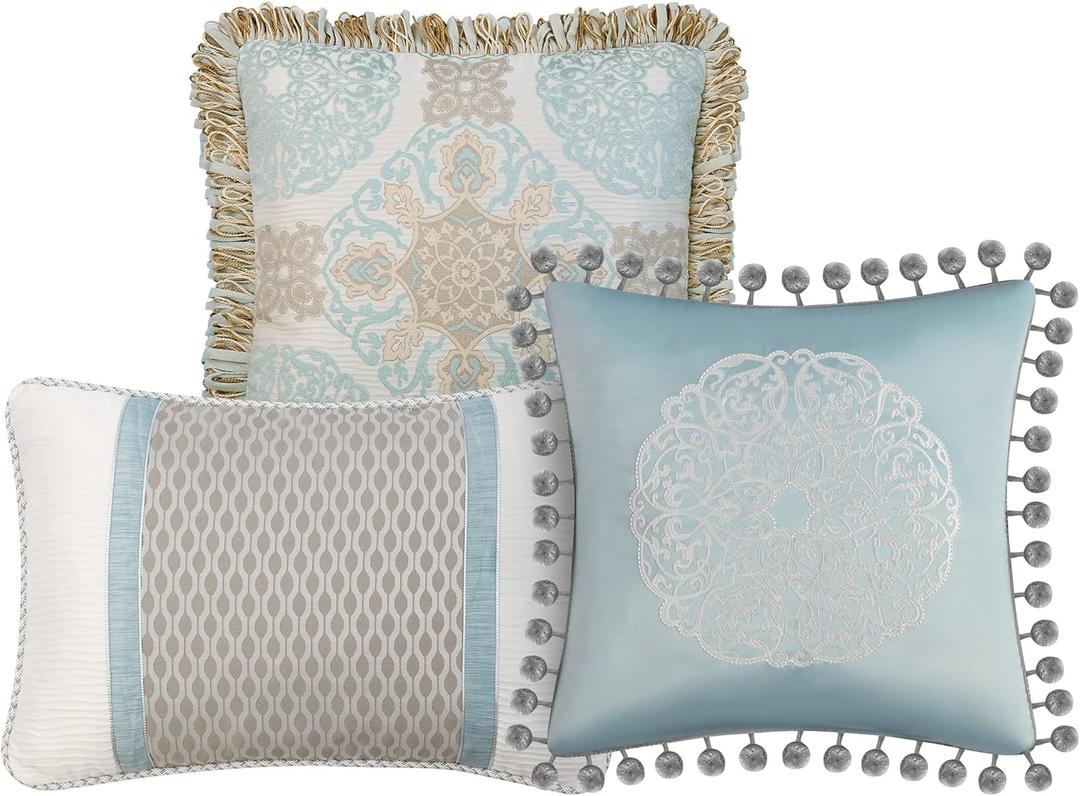 Waterford Jocelyn Pillow Set, Assorted, Multicolor 3 Count