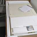 Hzuaneri Cat Litter Box Enclosure with Cushion, Hidden Litter Box Furniture with Removable Dividers, Reversible Entrance Left or Right Side, Cat House, Rustic White and Brown CB84714X