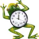 Frog Outdoor Clock with Thermometer & Humidity, Outdoor Wall Clock Silent Non-Ticking Outside Clocks for Patio, Garden, Home Decor