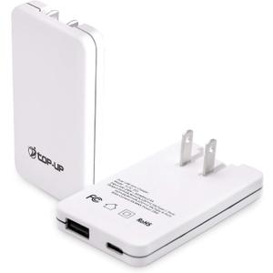 TOP-UP Flat USB Wall Charger 18W PD Ultra Slim Dual Port USB-C & USB-A Fast Charging Adapter for iPhone 17/16/15/14/13/12 Pro Max/Air, iPad, AirPods, Samsung Galaxy S24/S23, Google Pixel, More