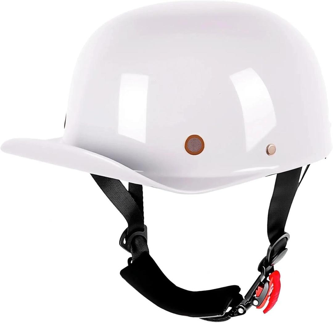 Yesmotor Motorcycle Baseball Helmet - Retro Baseball Style Cap for Unisex-Adult, DOT Approved