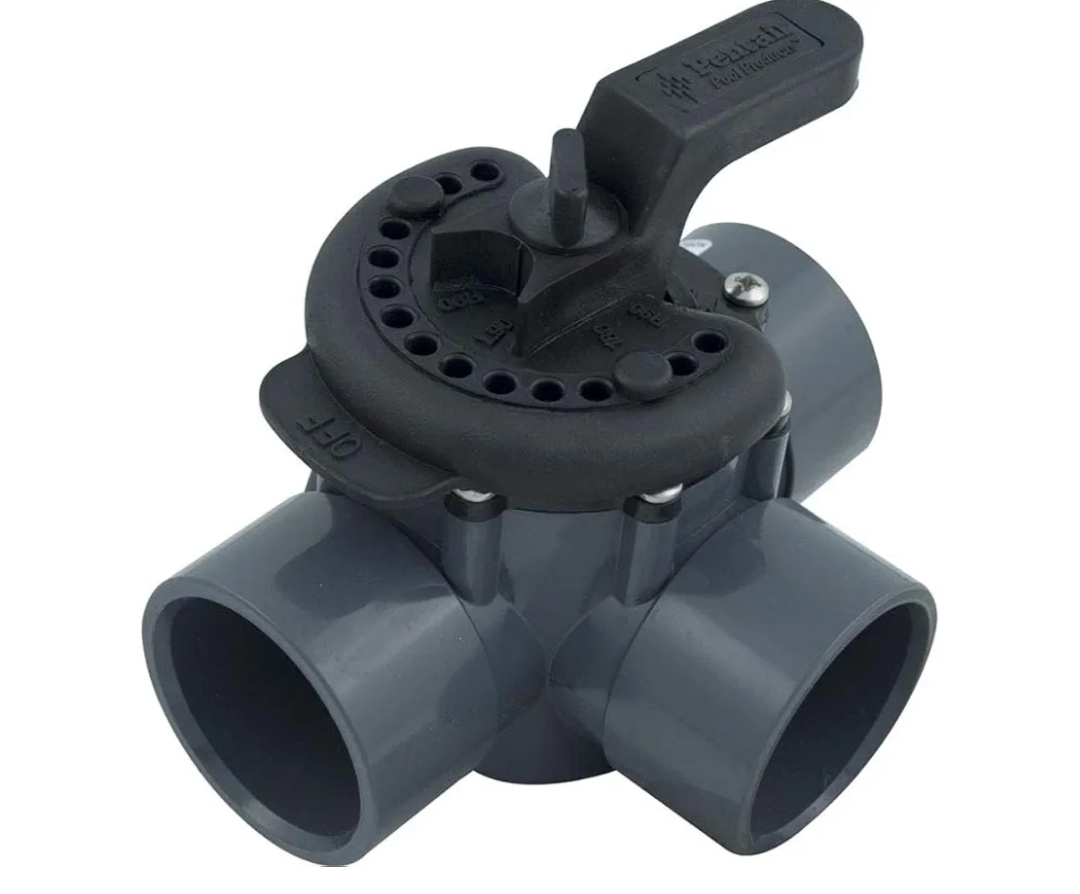 Pentair 263028 Three Port Diverter Valve with 2" PVC Pipe - Grey