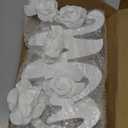 White Wooden Mr and Mrs Signs for Wedding Table, Wooden Wedding Table Signs for Ceremony and Reception - Centerpiece Decorations with Just Married Banner Gifts