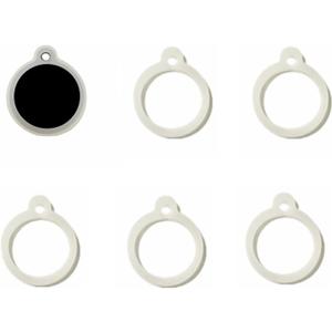 Dog Tag Silencer, Extra Large Silicone Round Protector for Pet ID Tags, 6 Pieces, Clear, Lightweight, Soundless