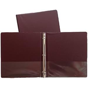 Maroon Vinyl Standard 3-Ring Binders, 1-Inch, for 8.5" x 11" Sheets, with Inside Pockets, 2-Pack
