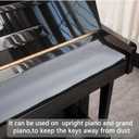 Piano Keyboard Anti-Dust Cover High Technology Fabric Key Cover Cloth Fit For Upright Piano, Electric Piano & Grand piano (Dark blue) (Gray)