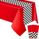 Car Birthday Party Supplies Racing Party Decorations Road Tablecloth Racetrack Table Runner Table Covers for Kids Boy Car Theme Birthday Favors, 54 x 108 Inch(Red, 5 Sheets)