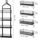ODesign 4 Tier Height-Adjustable Shower Caddy Hanging Anti-Swing-Over The Shower Head Caddy-Sho wer Storage Organizer Bathroom Shelves Basket Caddies-Black