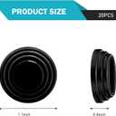 20 PCS Door Shock Absorbers, Thickened Silicone Sound Insulation Cushioning Pads, Self-adhesive Waterproof Bumper Multi-position Anti-collision Protection Mat, for Most Cars Trucks (Black)