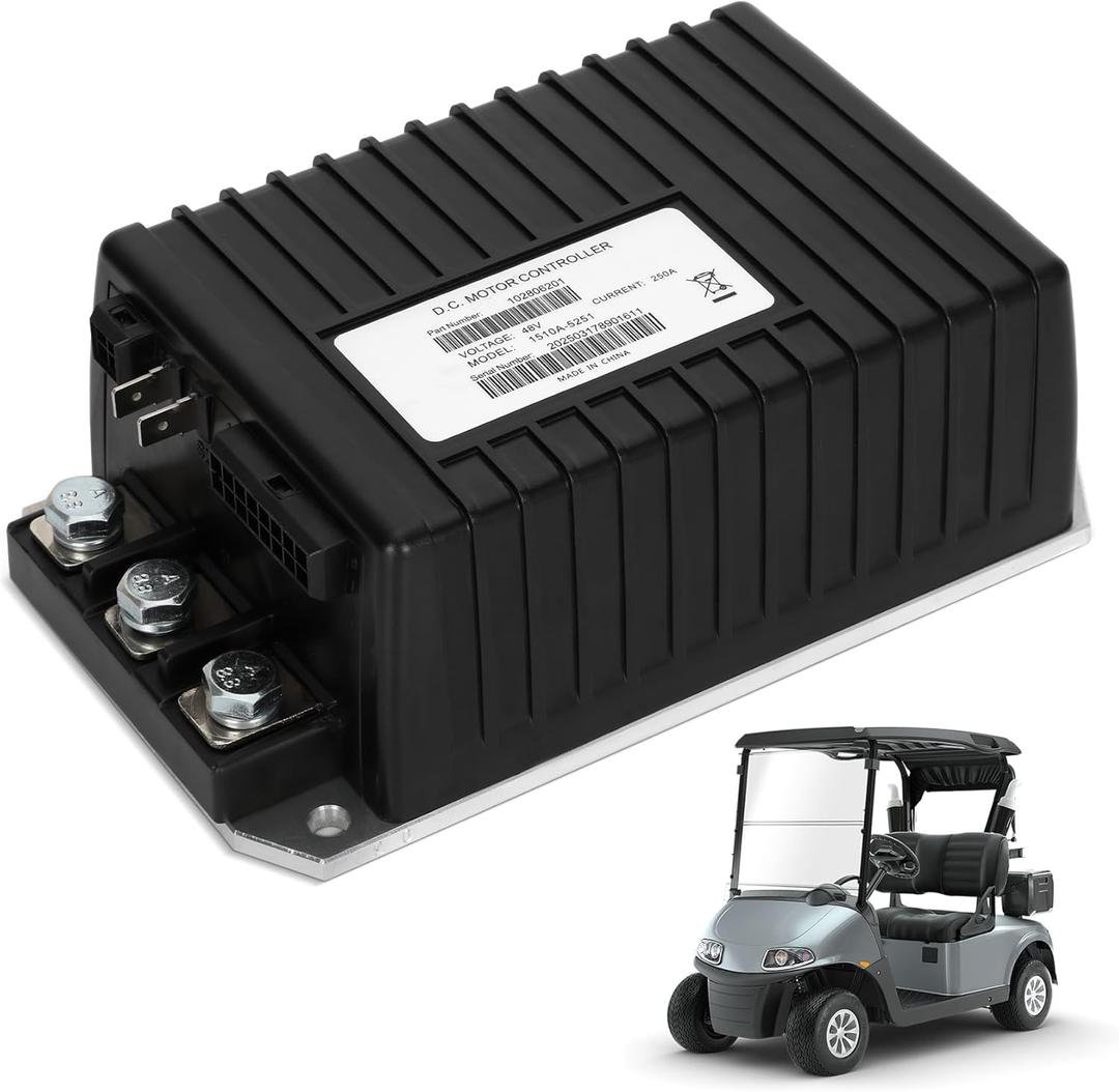 1510-5201 1510A-5251 Golf Cart Controller, 250A 48V DC Motor Speed Controller, Compatible with 2000-2009 Club Car DS & Precedent IQ Electrical System Golf CartReplaces 1510A-5250 101956501 102806201