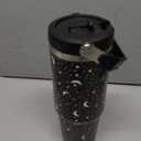 Goth Tumbler with Straw and Lid Gift for Boys Girls Gothic Water Bottle Halloween Travel Kettle Cup for Car Cold and Hot Stainless Steel Double Wall Insulated Mug (Star Moon, 30oz)