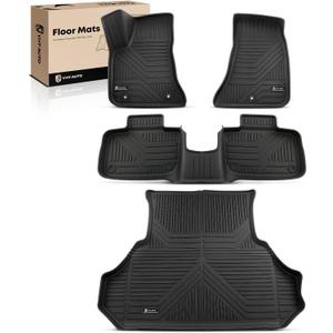 YHTAUTO Automotive Floor Mats for Chrysler, Dodge
for 300 2011-2023 (AWD) & Charger 2011-2022 (5 Seats) | TPE All Weather Floor Liners | 1st & 2nd & Cargo Mat, Set of 4
