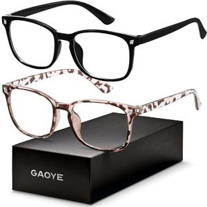 livho High Tech Blue Light Glasses - Advanced up to 99% Blue Light Blocking Computer Glasses - Screen Fatigue & UV Protection, Black and Leopard 