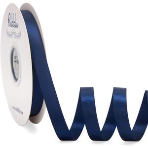 Ribbli Navy Satin Ribbon Double Faced Satin 1/2 inch x Continuous 50 Yards-Navy Ribbon for Gift Wrapping Crafts Wedding Decoration Bows Bouquet Floral Arrangement