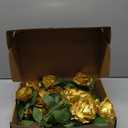 30 Pcs Rose Artificial Flowers in Bulk Real Touch Long Stem Silk Roses Bouquets Realistic Faux Flowers for Wedding Bridal Shower Home Decor Floral Arrangements Table Centerpiece(Gold)