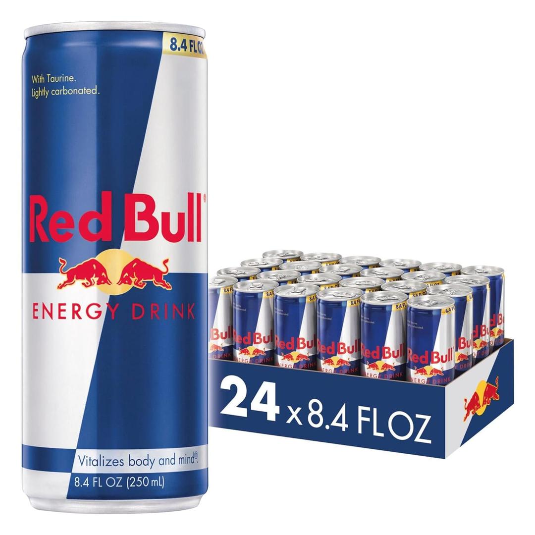 Red Bull Energy Drink with 80mg Caffeine plus Taurine & B Vitamins, 8.4 Fl Oz, Pack of 24 Cans, BB Date: 12/28/27