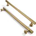 khtumeware 8 Inch Hole Center 2 Pack Brushed Brass Heavy Duty Solid Warm Brass Cabinet Pulls, Kitchen Drawer Handles, for Dresser cabinets, cabinets