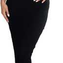 Euulin Two Piece Dress Outfits for Women Sleeveless Tube Tops Bodycon Maxi Dress Summer Strapless Crop Top Sexy Suits Set Black S