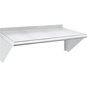 HARDURA Stainless Steel Shelf 14" x 24", 240lb Commercial Shelves Wall Mount Metal Shelving with Backsplash and Brackets for Kitchen, Restaurant, Laundry Room and Home