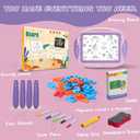 Gift for 1-2 Years Old Girl, Girl Toys with Magnetic Letters and Numbers, Portable Doodle Board Easel, Learning and Educational Toy for 1-2 Years Old Girls (Pink Purple)