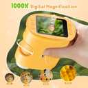 1000X Handheld Digital Microscope for Kids: Pocket Microscope with 2.0" IPS Screen - STEM Toys Birthday Gifts for Girls Boys Child - Portable Edu Science Kits Toddler Age 3-6 6-12