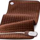 17x33 Heating Pad for Pain Relief | Ultra-Soft Microplush Fabric | 6 Adjustable Heat Settings (Moist & Dry) | Safe 2-Hour Auto Shut-Off | Perfect for Back, Neck, Shoulders | Great Gift Idea (Brown)