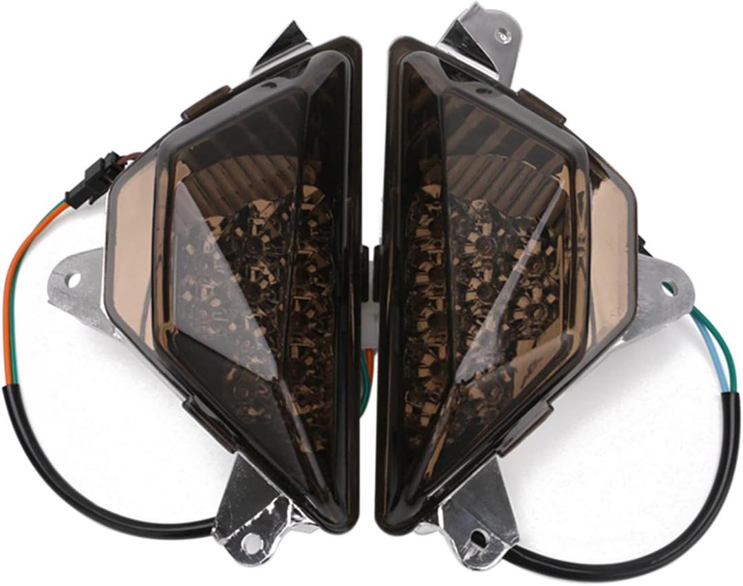 Topteng Motorcycle Front LED Turn Signal Light Lamp fits for KAWASAKI NINJA250 NINJA300 2013-2016, NINJA 400 2018-2021, NINJA 650 2018-2022, NINJA 1000 2017-2021, ZX-6R 2013-2021 (Smoke1)