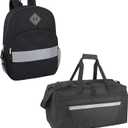 Heavy Duty Reflective Backpack with Reflective Hi Vis Duffle Bag 2 Piece Set for Travel