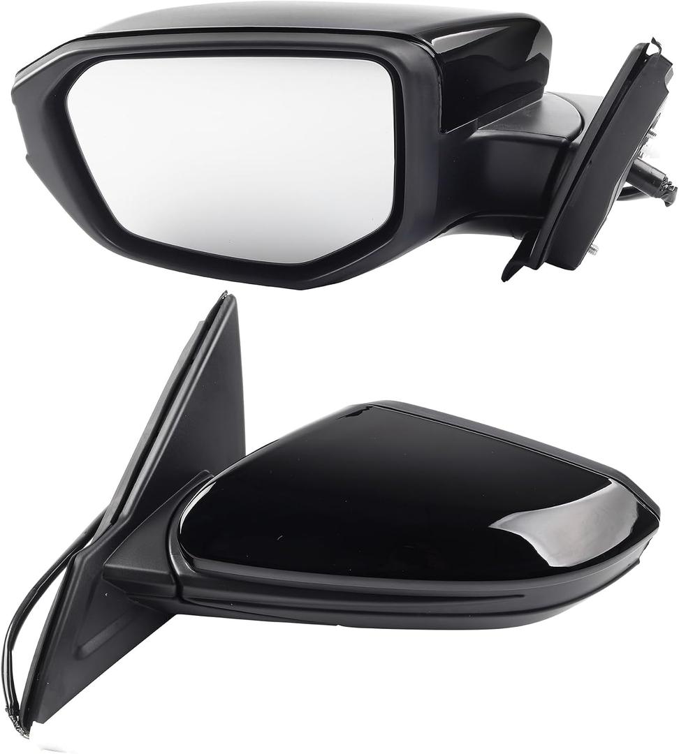 Dasbecan Left Driver Side Mirror Compatible with Honda Civic 2016-2021 Power Glass Heated Manual Folding Door Mirror Assembly Replaces 76258TBAC02ZA HO1320284 Black 5Pins