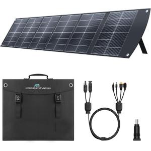 Ecosonique 200W Portable Solar Panel for Power Stations, Foldable & Lightweight with Kickstand, USB-C PD3.0 & USB-A QC3.0, MC4 & Multi-Output for Solar Generators, RVs, Camping, and Outdoor Use