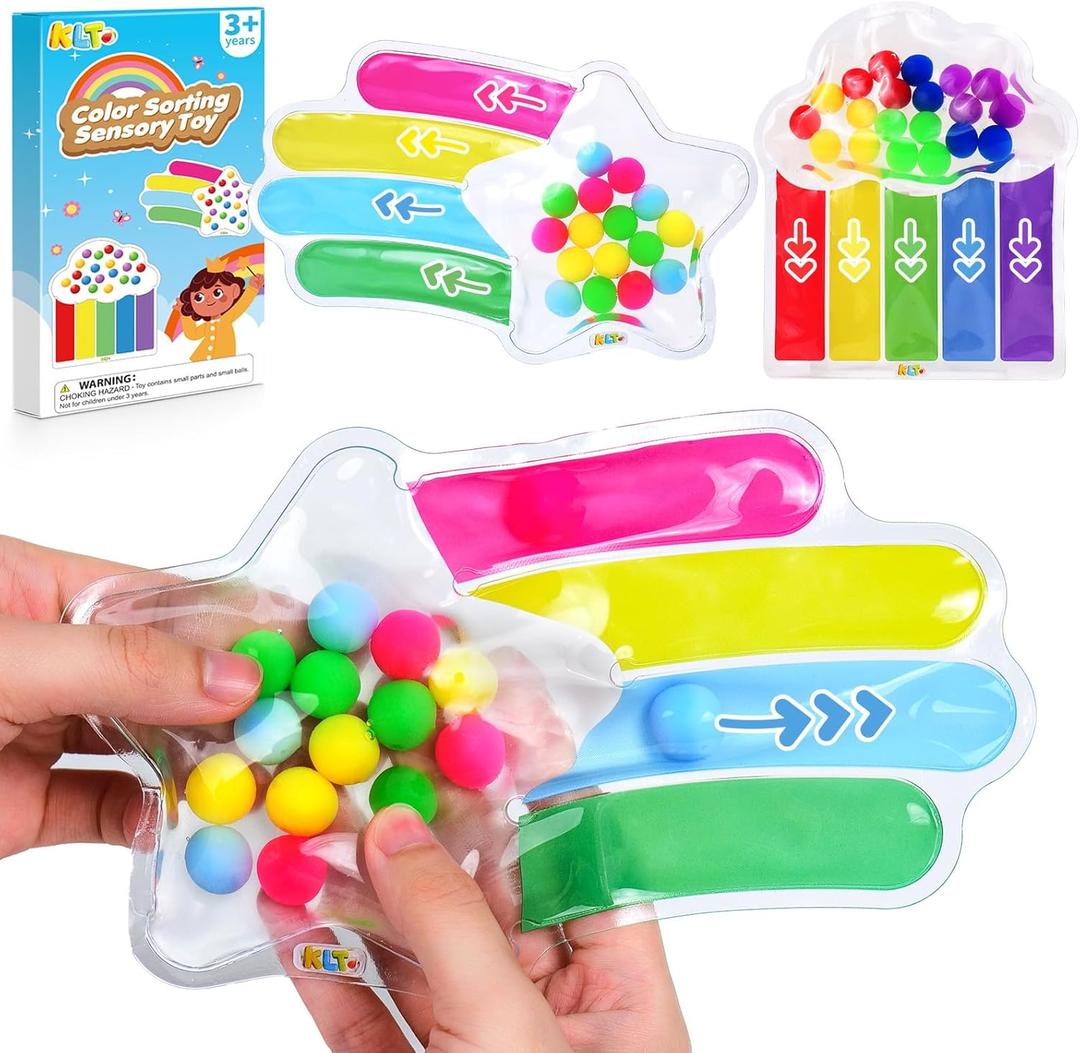 2 PCS Color Sorting Sensory Toys for Toddlers: Quiet Travel Essential Toy for Kids Calm Down - Fine Motor Skills Game for Preschool Learning Activities - Montessori Toys for Kids Boys Girls Ages 3 4 5