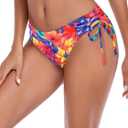 Ocean Blues Women's Full Coverage Swim Bottom Tie Sides Bikini Bottom (Large, Colorful Floral)