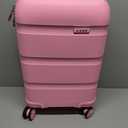 Kono Carry On Luggage 20 Inch Expandable 22x14x9 Airline Approved Hard Shell Travel Trolley 4 Spinner Wheels Lightweight Polypropylene Suitcase with TSA Lock, Pink
