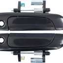 NewYall Black Pair Front Exterior Door Handle for Honda Civic 2001-2005 Left Driver and Right Passenger Side with Passenger Side Keyhole
