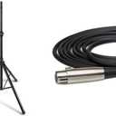 On-Stage SSP7950 Tripod Speaker Stand Package with Bag & Hosa XLR-120 XLR3F to XLR3M Balanced Interconnect Cable, 20 Feet