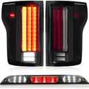 Tail Light + 3rd Brake Cargo Lamp for Ford F-150 2015-2020, Third High Mount Stop Light Rear LED Taillight Assembly, Not Fit for 2019 XLT/Lariat & Blind Spot Model & Factory LED Lamp