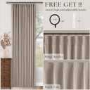 70 Inch Extra Wide Blackout Curtain 90 Inches Long for Living Room Pinch Pleated Thick Linen Thermal Insulated Drapes Back Tab Burlywood Birch 100% Black Out Curtain for Bedroom Large Window 1 Panel