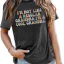 Grandma Shirt Women I'm Not Like a Regular Grandma I'm a Cool Grandma Shirts Gifts for Grandma T Shirts (Grey)