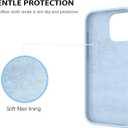 DOMAVER Case for iPhone 16 Pro 6.3'' Case Smooth Liquid Silicone Soft Gel Rubber Microfiber Lining Cushion Cover Shockproof Protective Phone Cases Compatible with iPhone 16 Pro - Light Blue
