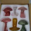 Mushroom Flower Vase, Cute Colored Plant Propagation Stations Set of 6, Mini Terrarium for Plants,Unique Small Hydroponic Pots for Indoor Plants, Glass Decor Vase Gifts for Women (Colorful)