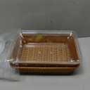 2 Set Wicker Bread Baskets for Serving with Acrylic Lids Woven Imitation Rattan Bread Basket Rectangular with Cover for World Baking Day Fruit Food Serving(13.78" X 9.84")