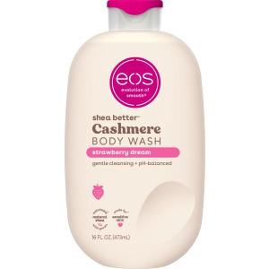 eos Cashmere Body Wash  Strawberry Dreams, Moisturizing Body Wash, Creamy Gel Formula, with Shea Butter, Glycerin, Vitamin E, pH Balanced, Sensitive Skin, Vegan, 16 fl oz