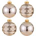 Large Christmas Ball Ornaments, Oversized Shatterproof Plastic Decorative Hanging Mercury Ornaments Ball for Xmas Holiday Party Decorations (Champagne, 4.0")