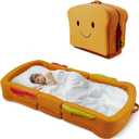 liftoza Toddler Travel Bed Sandwich Style  Portable Toddlers Floor Beds, Foldable Soft Foam Travel Crib for Baby and Kid, Washable Cover Toddler Cot with Safety Rail for Travel, Home/Travel Sleep
