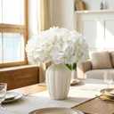 68PCS White Hydangea Artificial Flower Bulk Ivory Heads with 8" Stems, 6.2" Large Faux Hydrangeas Bulk for Wedding Centerpieces, Home Decor, Party, DIY Wreaths