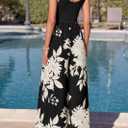 KIRUNDO Jumpsuits for Women Dressy Romper Summer One Piece | Sleeveless Boho Floral Jumpsuits, Wide Leg Pants Rompers, Beach Vacation Cruise Outfits, Resort Wear, Airport Travel Clothes (L)